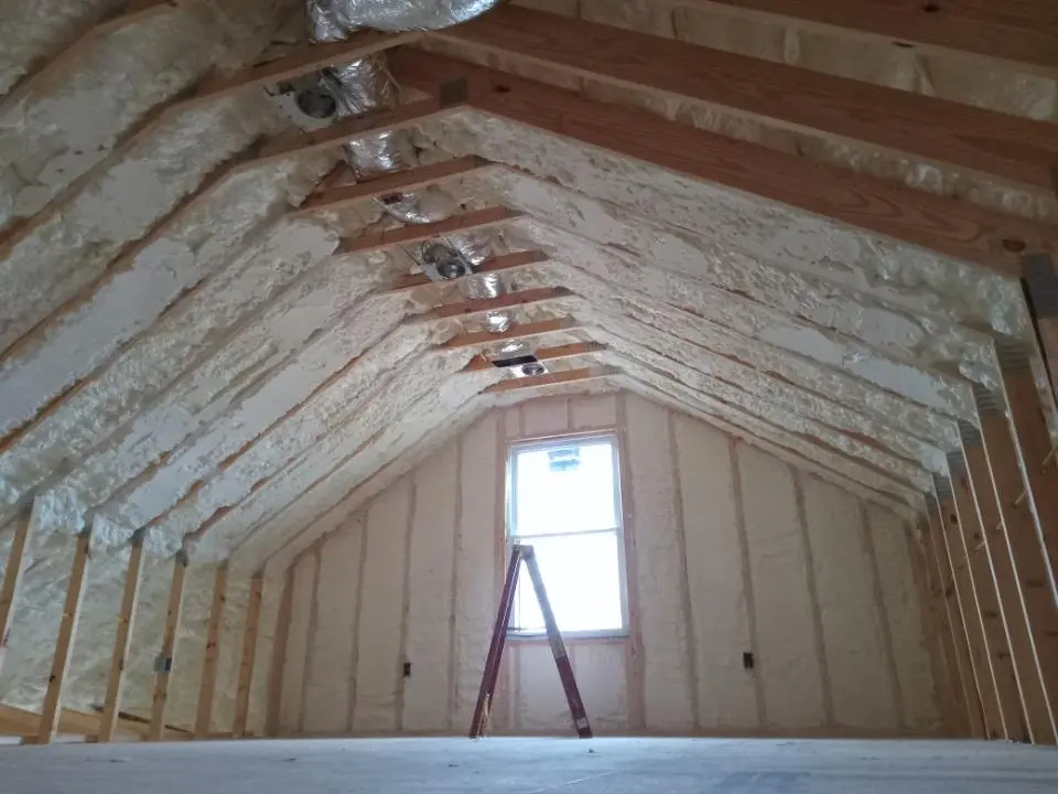 Spray foam roofing application for Crawl Space Insulation project in Colebrookdale